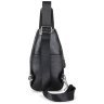 Чоловічий шкіряний слінг-рюкзак чорного кольору на два відділи Tiding Bag 77516 - 9
