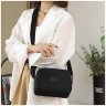 Женская сумка-кроссбоди из черного текстиля на три отделения Confident 77616 - 2