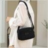Женская сумка-кроссбоди из черного текстиля на три отделения Confident 77616 - 6