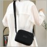 Женская сумка-кроссбоди из черного текстиля на три отделения Confident 77616 - 8