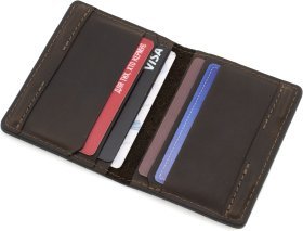 Кожаная обложка под автодокументы шоколадного цвета на магнитах Grande Pelle 67816