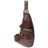 Вместительная мужская сумка слинг из натуральной кожи коричневого цвета Vintage 98116 фото №1 Вместительная мужская сумка слинг из натуральной кожи коричневого цвета Vintage 98116 modnotak фото - 1