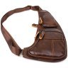 Вместительная мужская сумка слинг из натуральной кожи коричневого цвета Vintage 98116 фото №6 Вместительная мужская сумка слинг из натуральной кожи коричневого цвета Vintage 98116 modnotak фото - 6