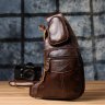 Вместительная мужская сумка слинг из натуральной кожи коричневого цвета Vintage 98116 фото №9 Вместительная мужская сумка слинг из натуральной кожи коричневого цвета Vintage 98116 modnotak фото - 9