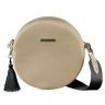 Кругла жіноча сумка-кроссбоді із натуральної шкіри світло-бежевого кольору BlankNote Tablet 78616 - 1