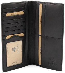 Чоловічий чорний купюрник з натуральної шкіри під багато карток Visconti Turin 68916