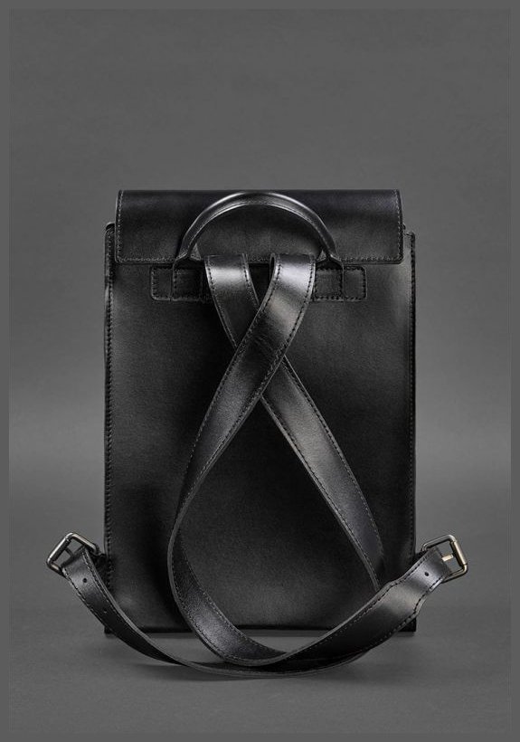 Вугільно-чорний міський рюкзак з натуральної шкіри високої якості BlankNote 78916