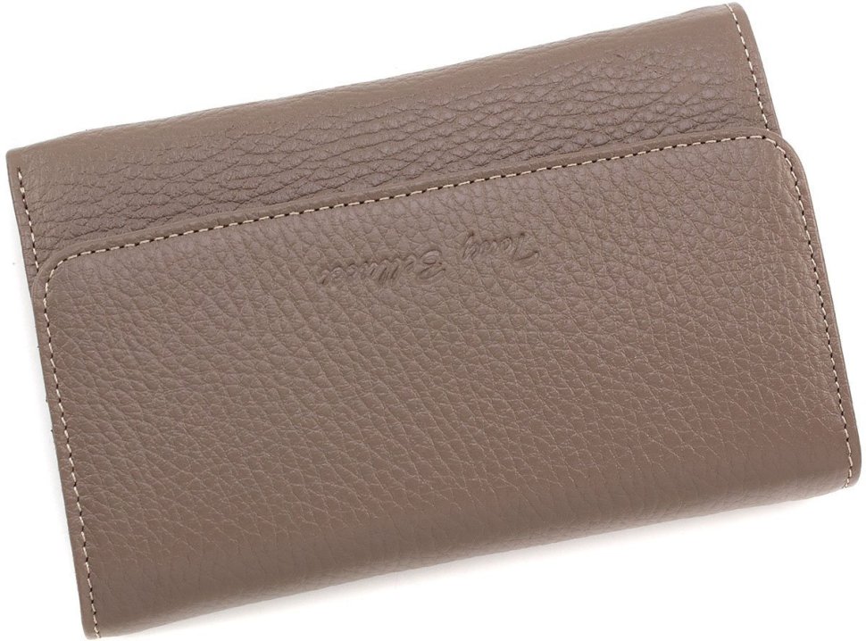 Жіночий багатофункціональний гаманець зі шкіри італійського виробництва в кольорі Таупо Tony Bellucci (10844)