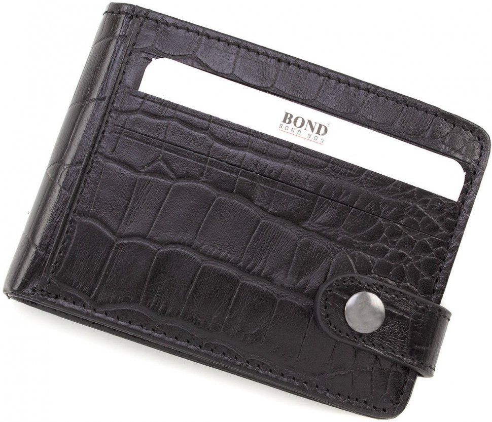 Маленькое кожаное мужское портмоне с секциями для карт Bond Non (10899)