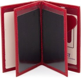 Небольшая женская обложка для документов из натуральной кожи красного цвета ST Leather (14003) - 2