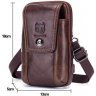 Вертикальная мужская коричневая сумка с ремешком на плечо BULL (19755) - 3