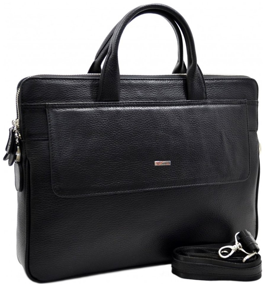 Класичний чорний портфель із натуральної шкіри на два відділення Desisan 80317 фото №7 Класичний чорний портфель із натуральної шкіри на два відділення Desisan 80317 modnotak фото №7