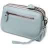 Женская наплечная сумка-кроссбоди из натуральной кожи голубого цвета на два отделения Vintage 2422280 - 2
