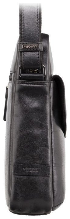 Черная мужская сумка-планшет на плечо из натуральной кожи Visconti Vesper 70717
