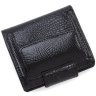 Черный женский кошелек из лакированной кожи под рептилию на магните ST Leather 70817 - 3