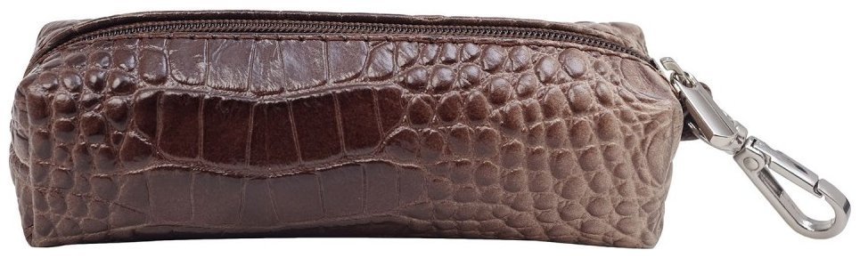 Коричнево-бежевая ключница из натуральной кожи под крокодила Desisan 80917 фото №2 Коричнево-бежевая ключница из натуральной кожи под крокодила Desisan 80917 modnotak фото №2
