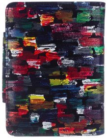 Шкіряний жіночий гаманець з різнокольоровим принтом на кнопці Desisan 81317