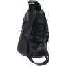 Мужская повседневная черная сумка-рюкзак из кожи флотар Vintage (20684) - 2