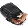 Мужская повседневная черная сумка-рюкзак из кожи флотар Vintage (20684) - 5