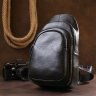 Чоловіча повсякденна чорна сумка-рюкзак зі шкіри флотар Vintage (20684) - 6