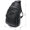 Мужская повседневная черная сумка-рюкзак из кожи флотар Vintage (20684) - 9