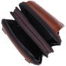 Светло-коричневая маленькая мужская сумка из фактурной кожи на пояс или на плечо Vintage 2422565 - 4