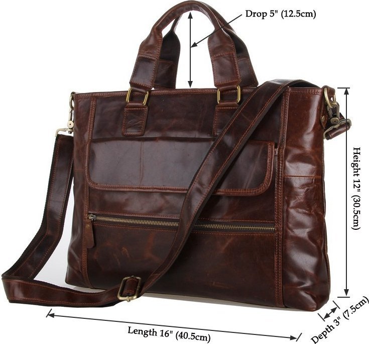 Мужская деловая сумка из натуральной винтажной кожи VINTAGE STYLE (14245)