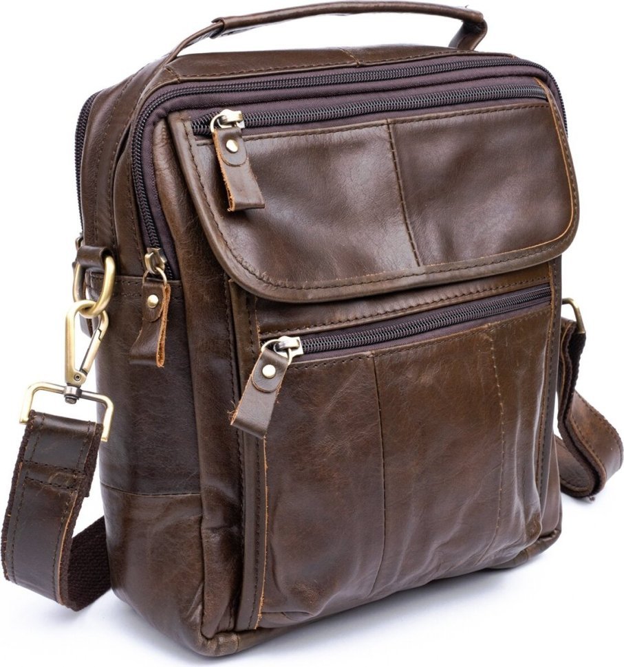 Удобная кожаная мужская сумка вертикального типа VINTAGE STYLE (14764) modnotak фото №1