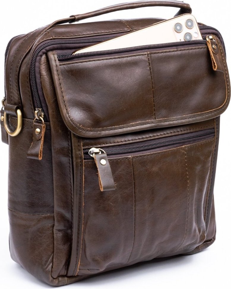 Удобная кожаная мужская сумка вертикального типа VINTAGE STYLE (14764) modnotak фото №4