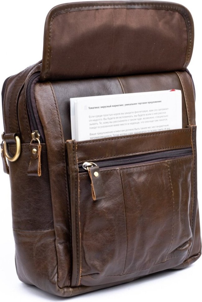 Удобная кожаная мужская сумка вертикального типа VINTAGE STYLE (14764) modnotak фото №5