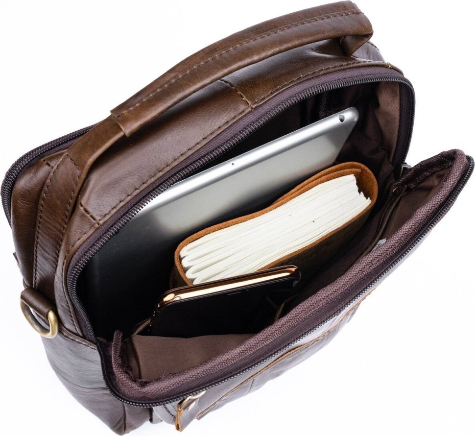 Удобная кожаная мужская сумка вертикального типа VINTAGE STYLE (14764) modnotak фото №6