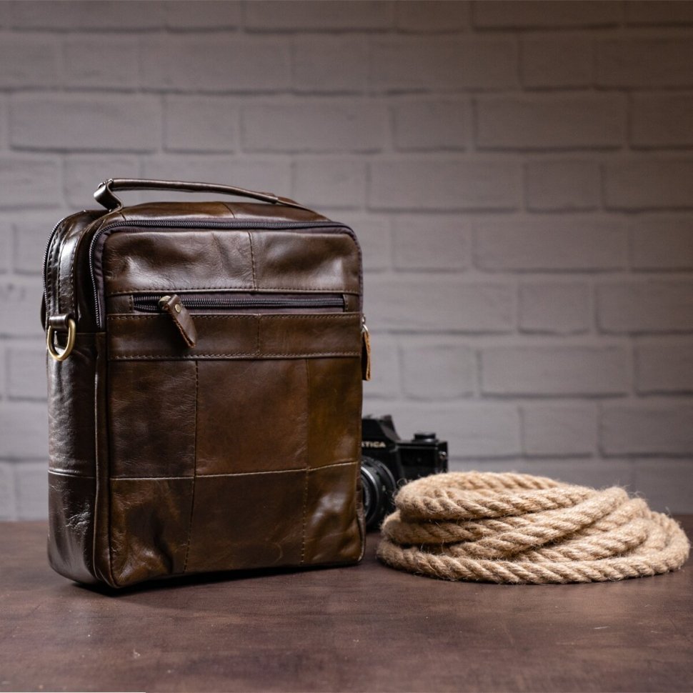 Удобная кожаная мужская сумка вертикального типа VINTAGE STYLE (14764) modnotak фото №10