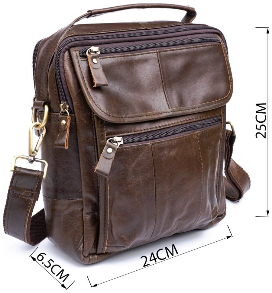 Удобная кожаная мужская сумка вертикального типа VINTAGE STYLE (14764) modnotak фото №11