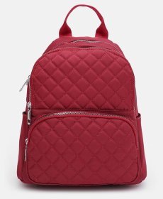 Яскравий стьобаний жіночий рюкзак з червоного текстилю Monsen 71817