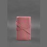 Шкіряний жіночий блокнот (Софт-бук) в рожевому кольорі з фіксацією на хлястик - BlankNote (42017) - 2