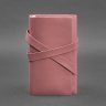 Шкіряний жіночий блокнот (Софт-бук) в рожевому кольорі з фіксацією на хлястик - BlankNote (42017) - 5