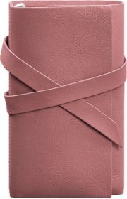 Женский кожаный блокнот (Софт-бук) в розовом цвете с фиксацией на хлястик - BlankNote (42017)