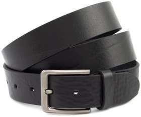 Супер-длинный итальянский мужской кожаный ремень батал до 150 см Gherardini 40832 (черный)