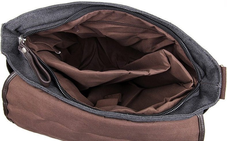 Серая мужская сумка из прочного текстиля с отделом под ноутбук Vintage (14413)