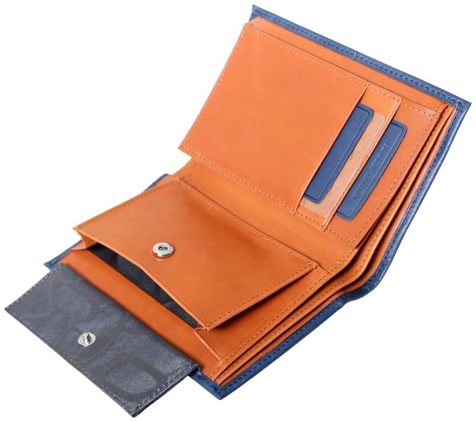 Чоловіче шкіряне портмоне з відділенням для документів Beverly Hills синього кольору Vip Collection 102517 фото №6 Чоловіче шкіряне портмоне з відділенням для документів Beverly Hills синього кольору Vip Collection 102517 modnotak фото №6