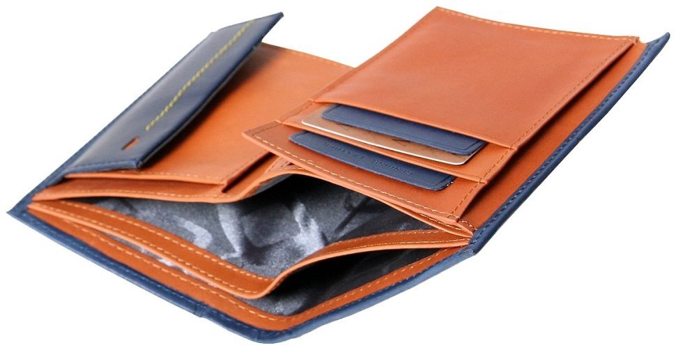 Чоловіче шкіряне портмоне з відділенням для документів Beverly Hills синього кольору Vip Collection 102517 фото №7 Чоловіче шкіряне портмоне з відділенням для документів Beverly Hills синього кольору Vip Collection 102517 modnotak фото №7