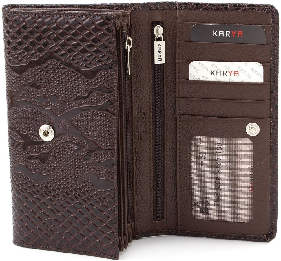 Многофункциональный кошелек из коричневой кожи KARYA (1088-015)