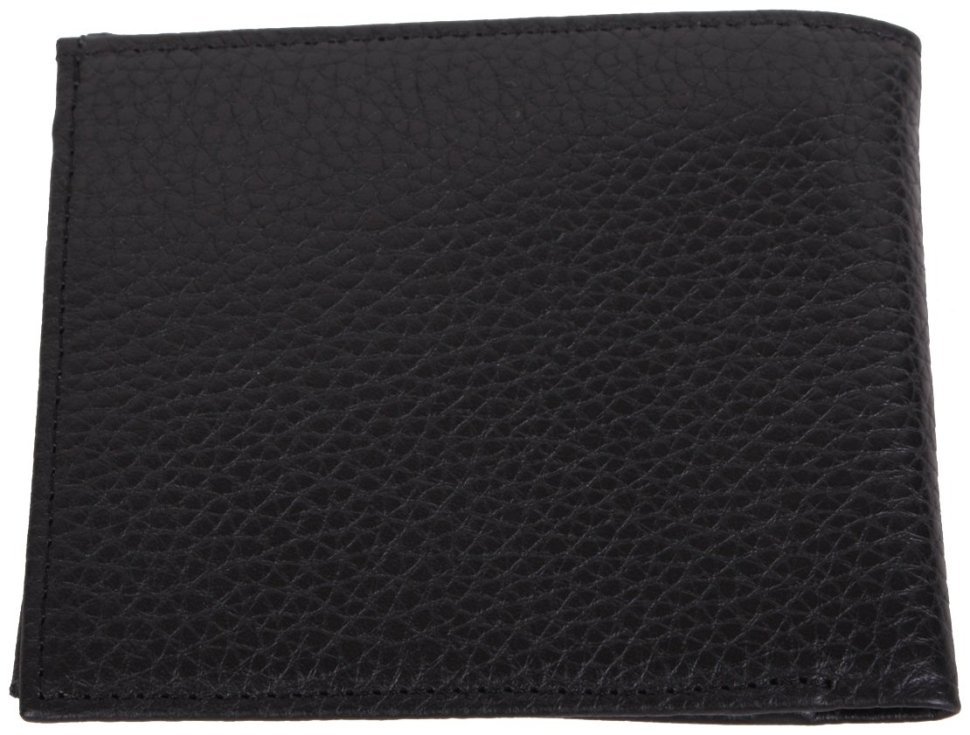 Портмоне без фіксації з натуральної зернистої шкіри Vip Collection 102617 (чорне) modnotak фото №4