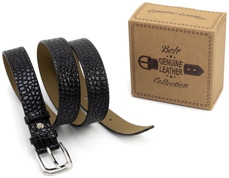 Женский ремень из лаковой кожи с фактурой под рептилию Remar 30122 черный фото №5 Женский ремень из лаковой кожи с фактурой под рептилию Remar 30122 черный modnotak фото №5