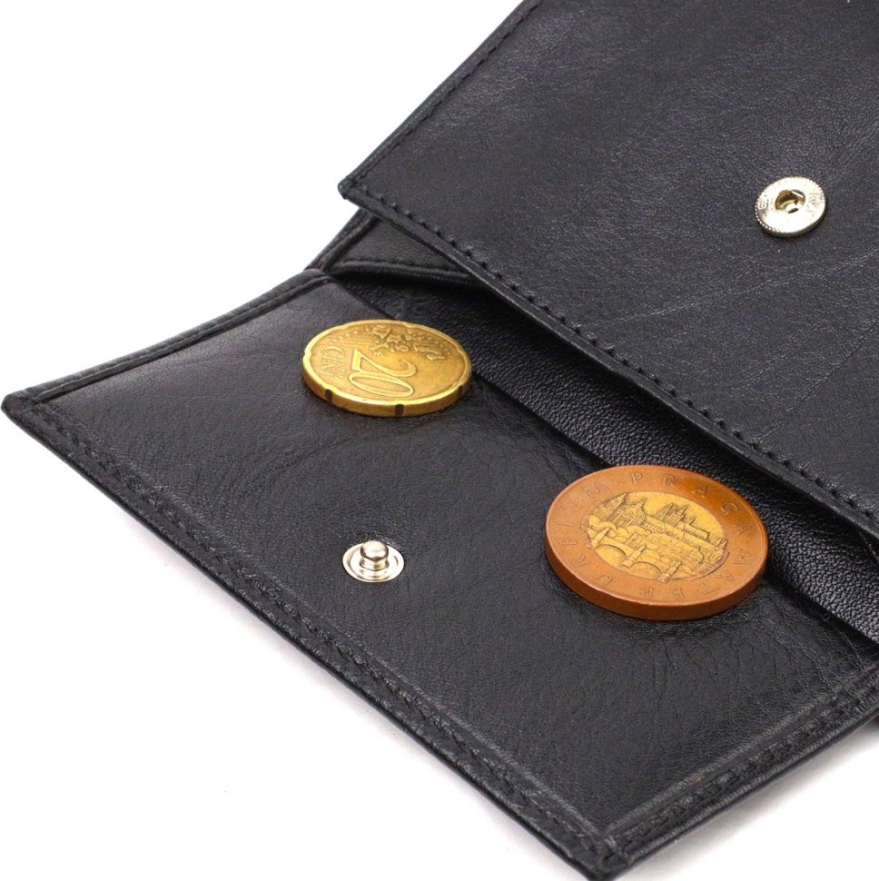 Чоловічий гаманець вертикального формату із натуральної шкіри чорного кольору CANPELLINI (2421753)