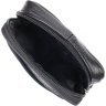 Удобная мужская сумка на пояс из натуральной кожи черного цвета Vintage (2421483) - 4