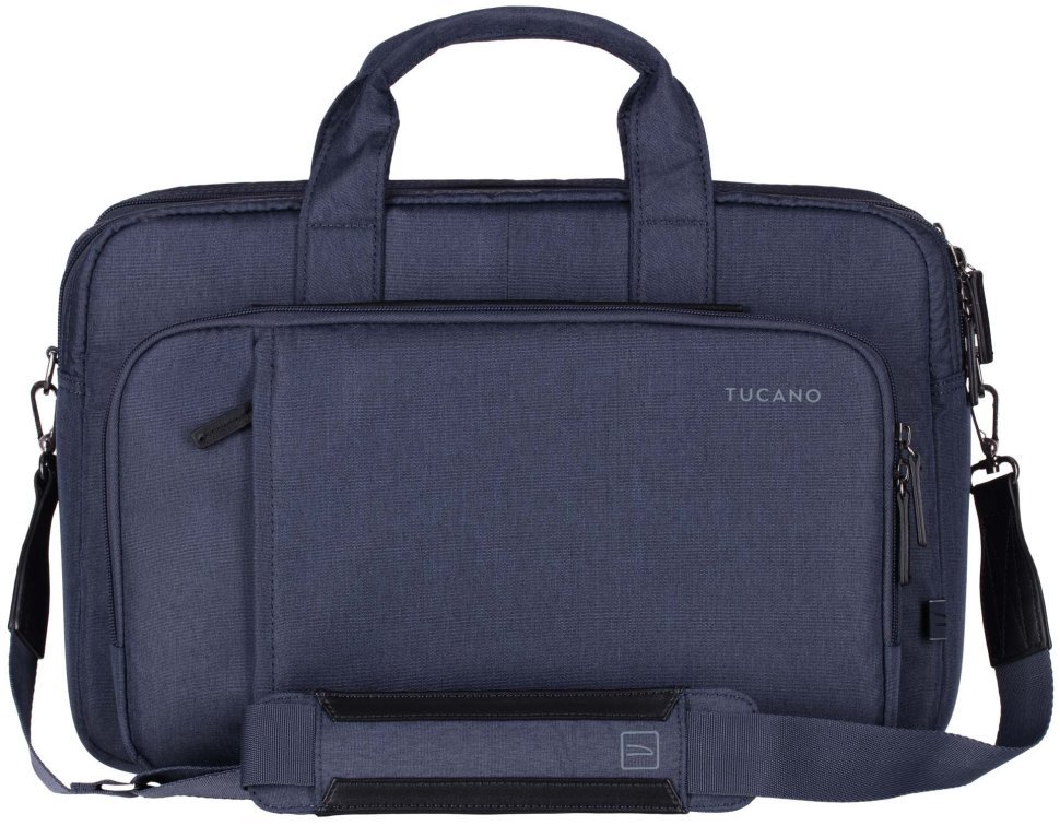 Большая бизнес сумка с отделением для ноутбука до 15" через плечо Tucano Flash синего цвета 103517 фото №2 Большая бизнес сумка с отделением для ноутбука до 15" через плечо Tucano Flash синего цвета 103517 modnotak фото №2