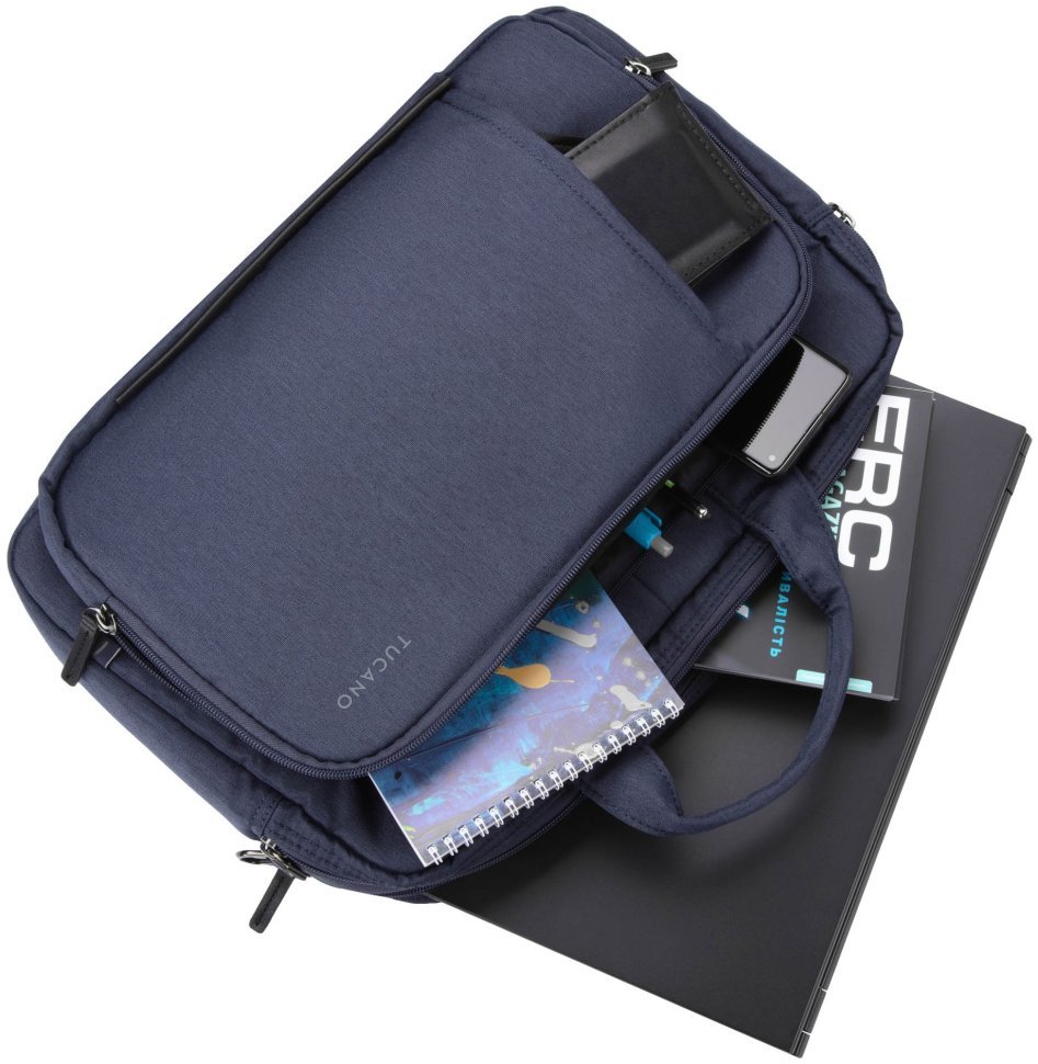 Большая бизнес сумка с отделением для ноутбука до 15" через плечо Tucano Flash синего цвета 103517 фото №10 Большая бизнес сумка с отделением для ноутбука до 15" через плечо Tucano Flash синего цвета 103517 modnotak фото №10