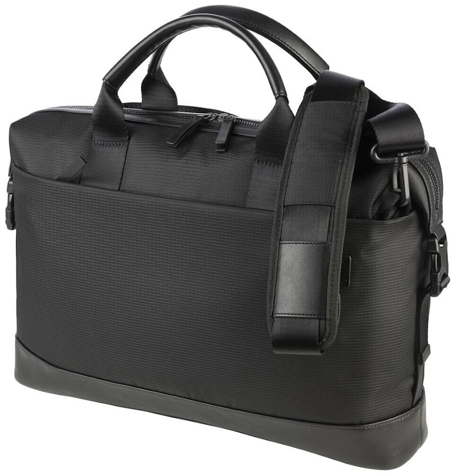 Деловая сумка для ноутбука до 16" из прочного текстиля с кожаными вставками Tucano Modo Premium черного цвета 103617 modnotak фото №1