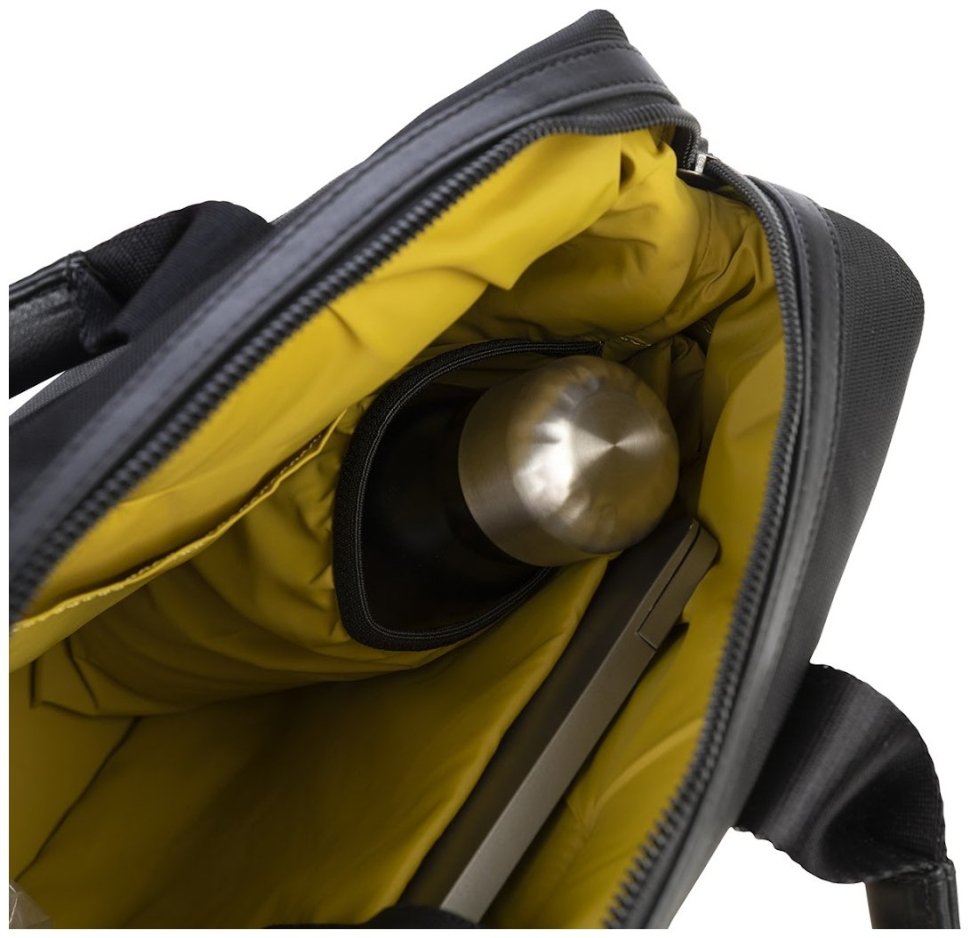 Деловая сумка для ноутбука до 16" из прочного текстиля с кожаными вставками Tucano Modo Premium черного цвета 103617 modnotak фото №9